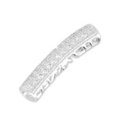 Tubo traforato con strass 27x6 mm rodiato/Crystal x1|raw }}