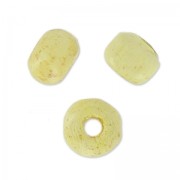 Perle rotonde appiattite di legno 5.5x3.5 mm Crema x50