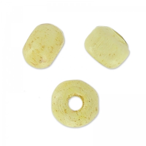 Perle rotonde appiattite di legno 5.5x3.5 mm Crema x50