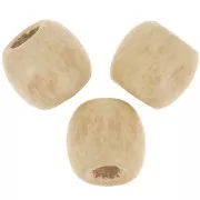 Perle ovali foro grande in legno 17x15 Verniciato naturale x20