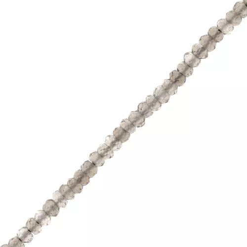 Perle schiacciate sfaccettate 3.5x2 mm Smoky Quartz x35 cm