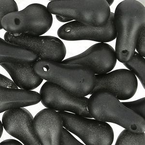 Bulb Beads 5x10 mm Jet Metallic Mat x25