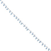 Catena con rocailles 1.7 mm  Turchese chiaro/argentato x 50cm|raw }}