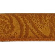 Laccetto cuoio motivo Paisley 15 mm Camel x50cm