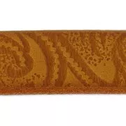 Laccetto cuoio motivo Paisley 15 mm Camel x50cm