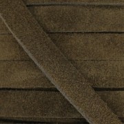 Laccetto di cuoio aspetto pelle di daino 10 mm Marrone x50cm