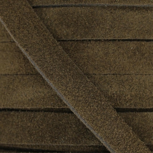 Laccetto di cuoio aspetto pelle di daino 10 mm Marrone x50cm