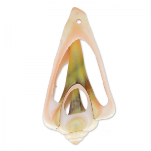 Pendente pezzo di conchiglia 50 mm Crema x 1