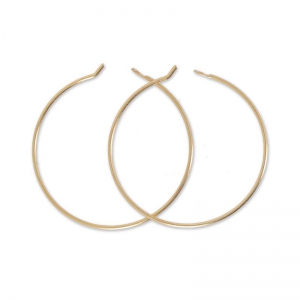 Orecchini da decorare mm. 25 x 0.7 mm Dorato con oro fino rose x2
