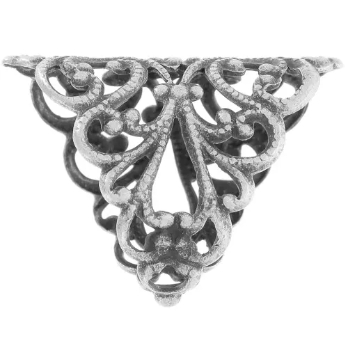 Gancio pendenti filigranato mm. 25x18 argentato brunito x1