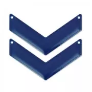 Intercalare a spina di pesce 2 fori smalto epossidico  50x28 mm Blu no