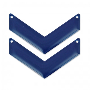 Intercalare a spina di pesce 2 fori smalto epossidico 50x28 mm Blu no