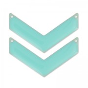 Intercalare a spina di pesce 2 fori smalto epossidico 50x28 mm Mint x2|raw }}