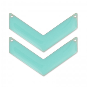 Intercalare a spina di pesce 2 fori smalto epossidico 50x28 mm Mint x2