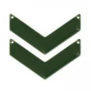 Intercalare a spina di pesce 2 fori smalto epossidico 50x28 mm Olivine