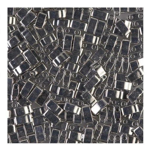 Miyuki Half Tila Beads 5x2.3x1.9 mm HTL-194 - Palladium Plated x5g