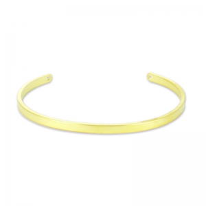 Bracciale a cerchio ovale con 2 fori, 13 cm - Dorato con oro fino satinato x1