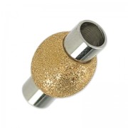 Chiusure diamantate magnetiche per cordone 6 mm in acciaio inox/dorato