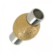Chiusure diamantate magnetiche per cordone 6 mm in acciaio inox/dorato