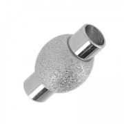 Chiusura magnetica diamantata per cordone 4 mm in acciaio inox x1
