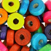 Assortimento di perle di legno rondelle 8 mm Multicolore x50|raw }}