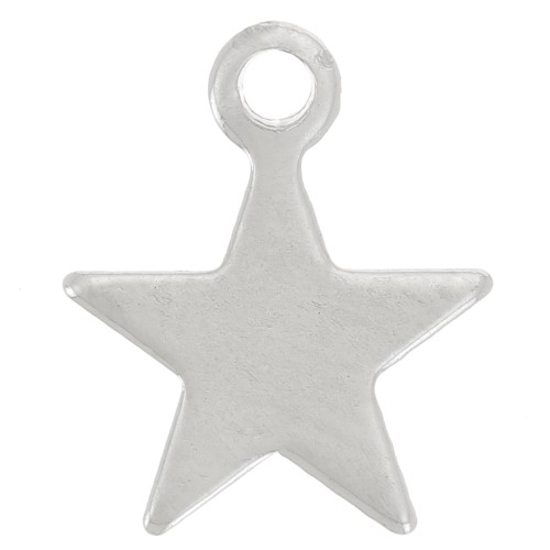 Ciondolo a forma di stella 10,5x8,5 mm - Acciaio inossidabile 304 x1