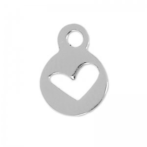 Ciondolo cuore 11x8 mm in acciaio inox x1