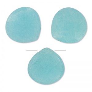 Perline Poires facettées en jade teinté 13 mm Light Turquoise x4