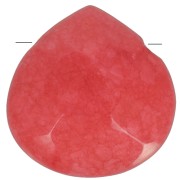 Perline Poires facettées en jade teinté 13 mm Rosso Corallo x4|raw }}