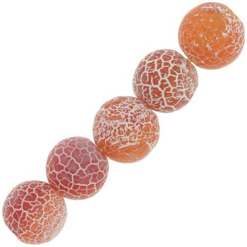 Perline Cracked Agata 6 mm Dark Peach x15