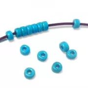 Perle rondelle in ceramica Heishi 7 mm Nero opaco x10