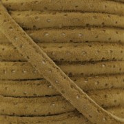 Cordone cuoio con cucitura mm. 4 motivo bucato Marrone chiaro x1 m