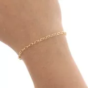 Catena maglia ovale 2.7 mm dorato con oro fino x 1m