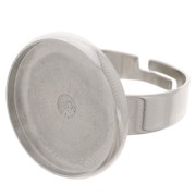 Anello per cabochon retro piatto 18 mm in acciaio inox x1|raw }}