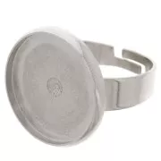 Anello per cabochon retro piatto 18 mm in acciaio inox x1