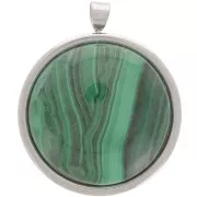 Pendente per cabochon retro piatto 25 mm in acciaio inox x1