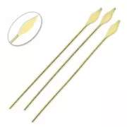 Spilli testa lancia 51x0,7 mm dorato con oro fino x10