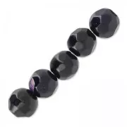 Perline Rondes facettées en agate teintée 4 mm Dark Amethyst x20