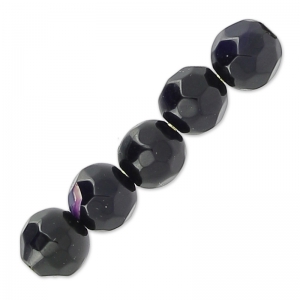 Perline Rondes facettées en agate teintée 4 mm Dark Amethyst x20