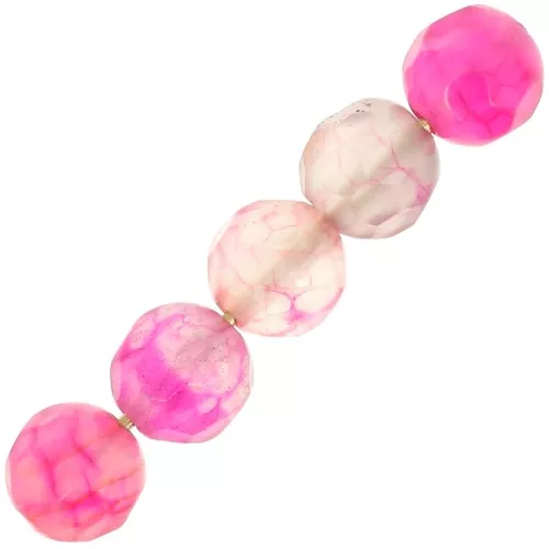 Perline sfaccettate rotonde in agata tinta 4 mm - Fucsia x20
