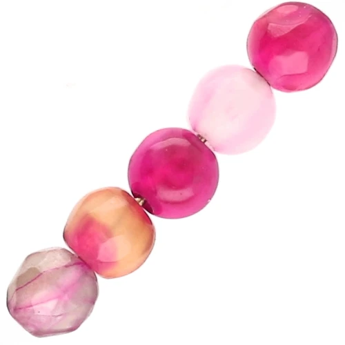 Perline tonde sfaccettate di agata 4 mm - Fucsia scuro x20