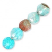 Perline Rotonde sfaccettate, agata dipinta 4 mm Aqua Jade x20|raw }}