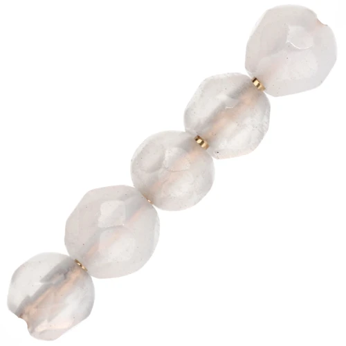 Perline Rotonde sfaccettate, agata dipinta 4 mm White Opal x20