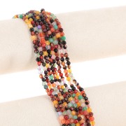 Perline Assortimento di rotonde sfaccettate, agata dipinta 4 mm Multicolore x3