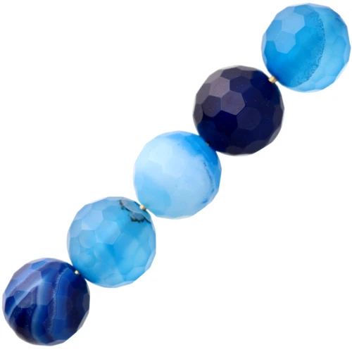 Perline Rondes facettées en agate teintée 6 mm Bleu Marine x15