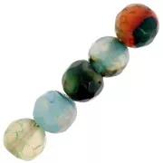 Perline Rondes facettées en agate teintée 6 mm Green Turquoise x15