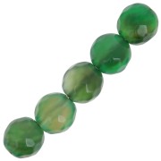 Perline Rotonde sfaccettate, agata dipinta 6 mm Verde smeraldo x15|raw }}