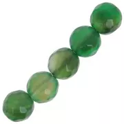 Perline Rotonde sfaccettate, agata dipinta 6 mm Verde smeraldo x15