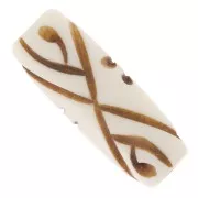 Perla cilindrica decorata 24x9 mm x5