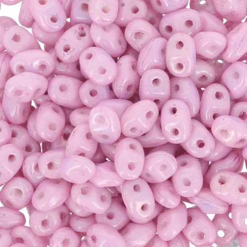 MiniDuo 2x4 mm Opaque Light Rose Ceramic Look x10g